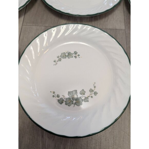 Set Of 6 Corelle Callaway  Ivy Pattern Salad Plates White & Green 7" - Picture 2 of 4
